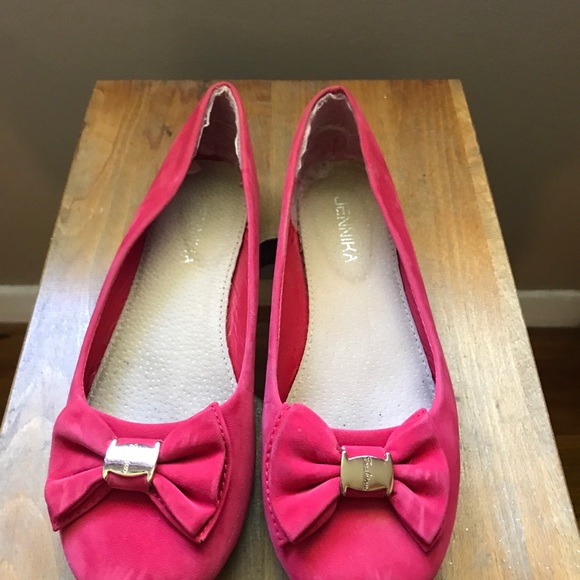 Suede ballerina flats with bow - Picture 1 of 6